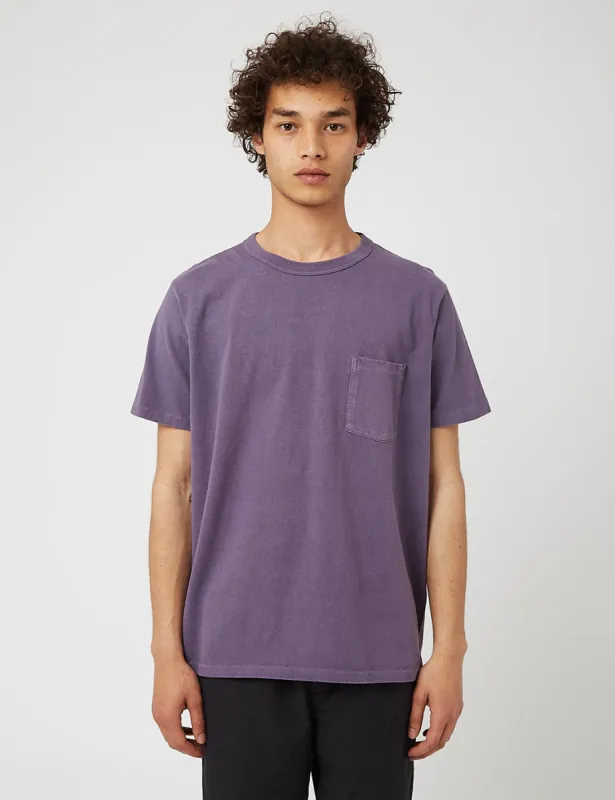 Velva Sheen Pigment Dyed USA Made T-shirt (Pocket) - Space Purple sold by Article London