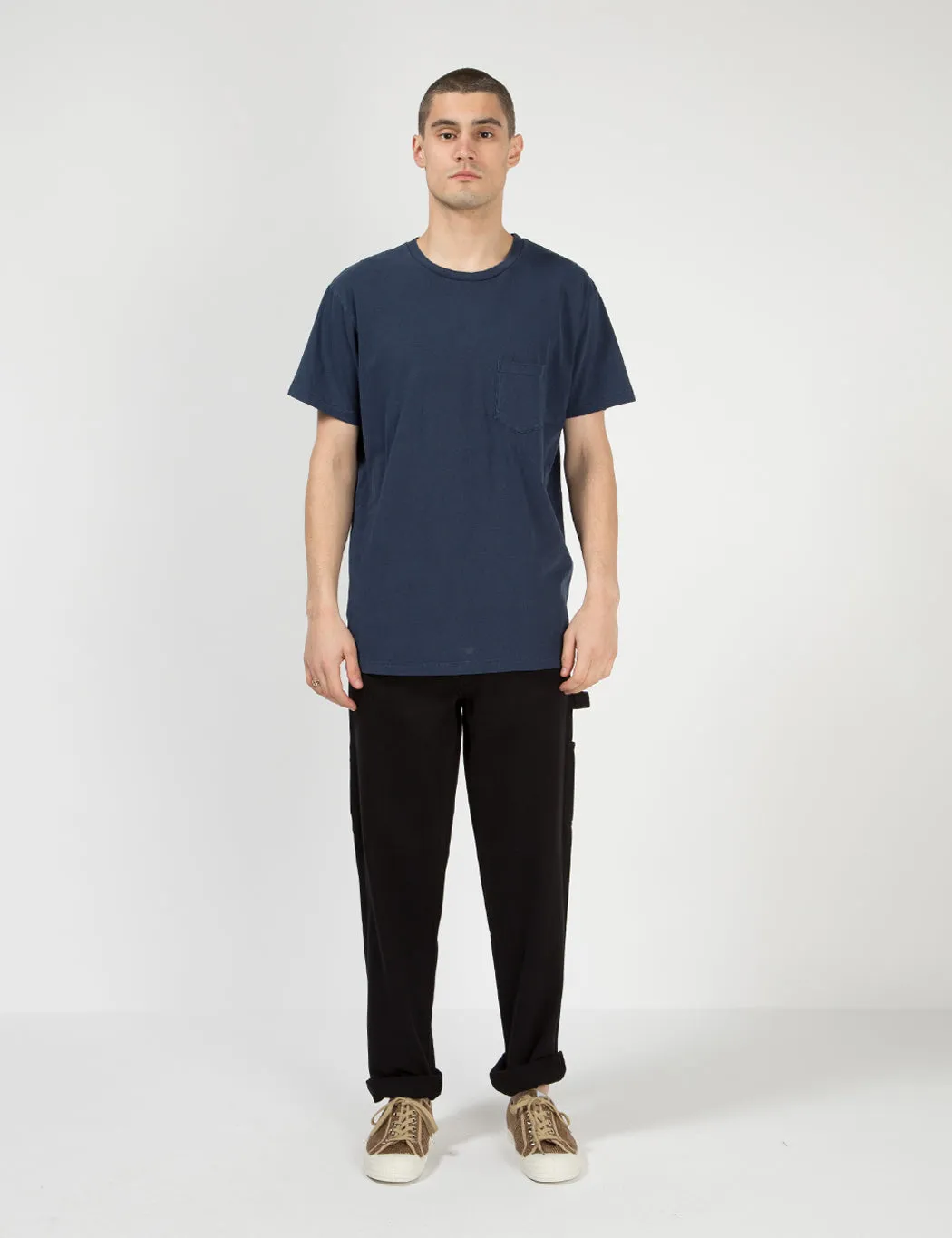 Velva Sheen Pigment Dyed USA Made T-Shirt (Pocket) - Navy Blue sold by Article London product image thumbnail 3