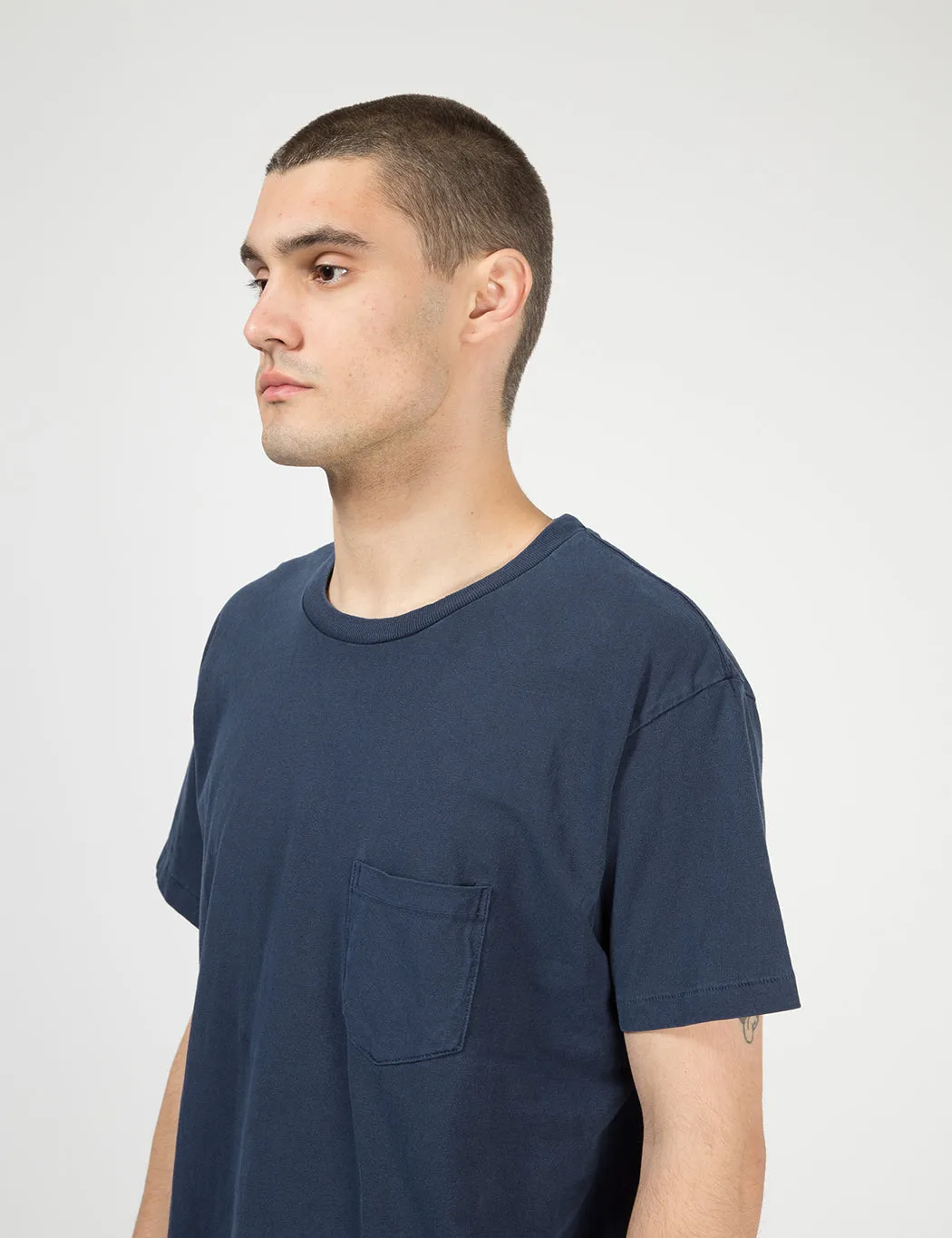 Velva Sheen Pigment Dyed USA Made T-Shirt (Pocket) - Navy Blue sold by Article London product image thumbnail 2