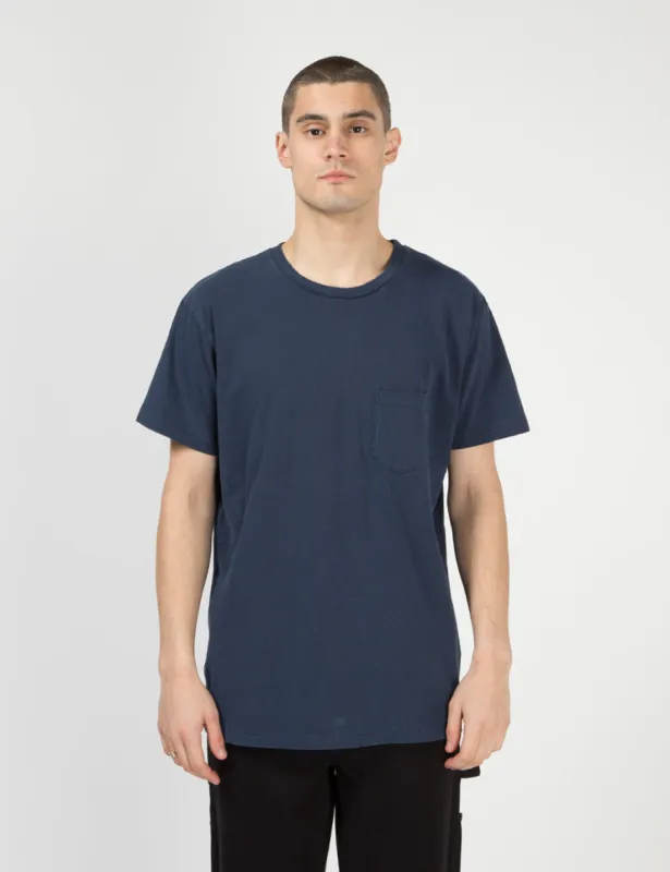 Velva Sheen Pigment Dyed USA Made T-Shirt (Pocket) - Navy Blue sold by Article London