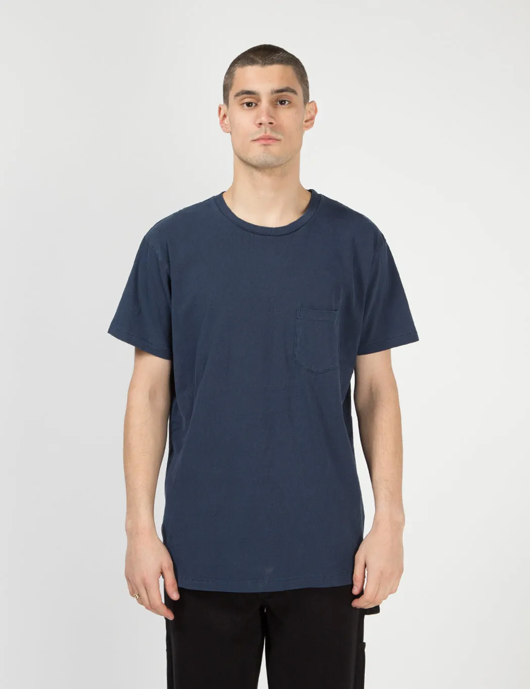 Velva Sheen Pigment Dyed USA Made T-Shirt (Pocket) - Navy Blue sold by Article London