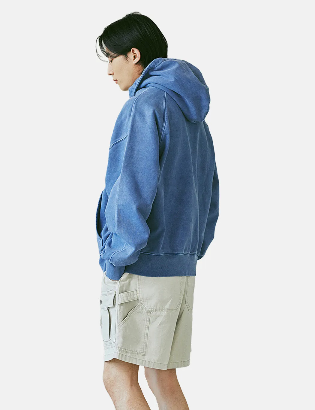 Frizmworks OG Pigment Dyed Hooded Sweatshirt - Blue sold by Article London product image thumbnail 4