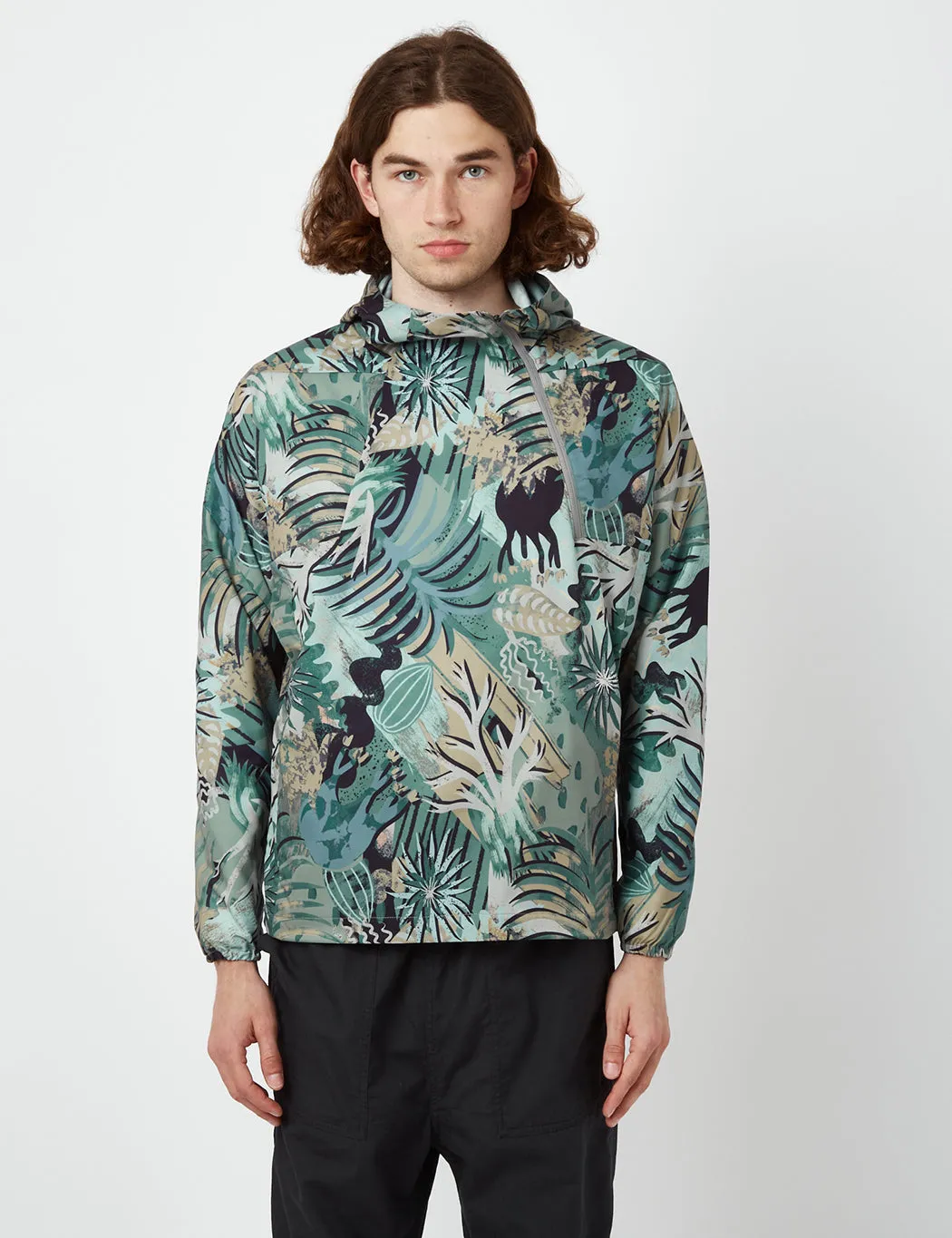 Snow Peak Printed Quick Dry Anorak - Khaki Brown sold by Article London