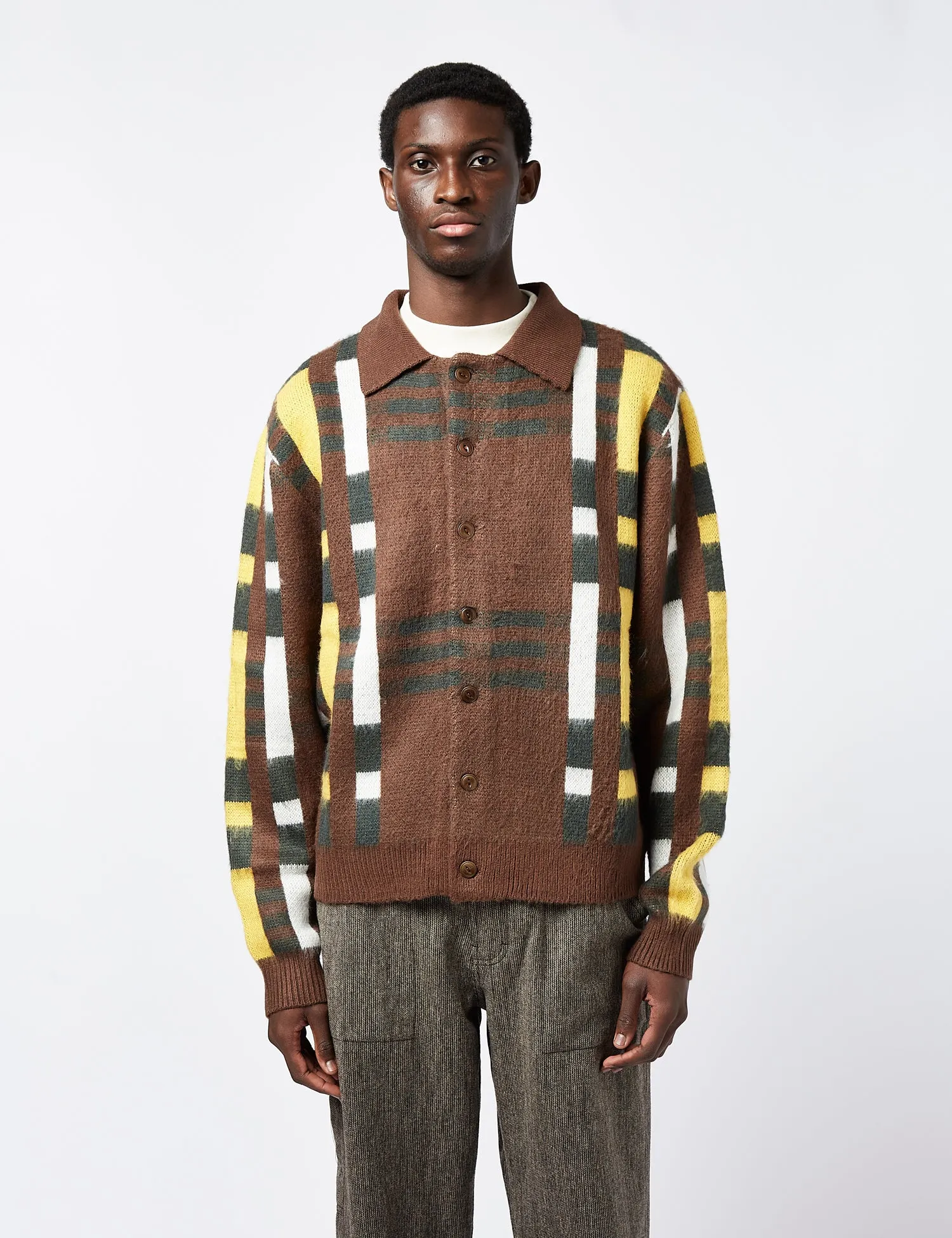 24時間以内発送【美品】YMC Rat Pack Knit Cardigan You Must Create Rat Pack Knit Cardigan, Black/Brown – Glasswing