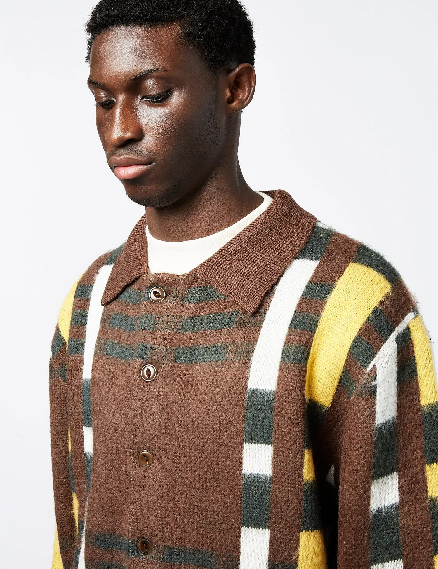 YMC YMC Rat Pack Cardigan (Merino) - Multi Brown | Parallel