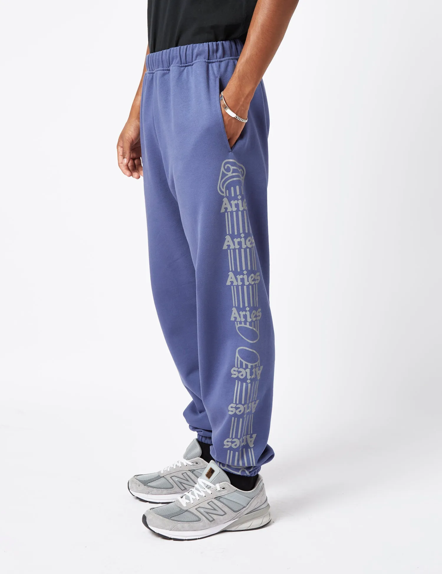 Aries Reflective Column Sweatpants - Navy Blue sold by Article London product image thumbnail 2
