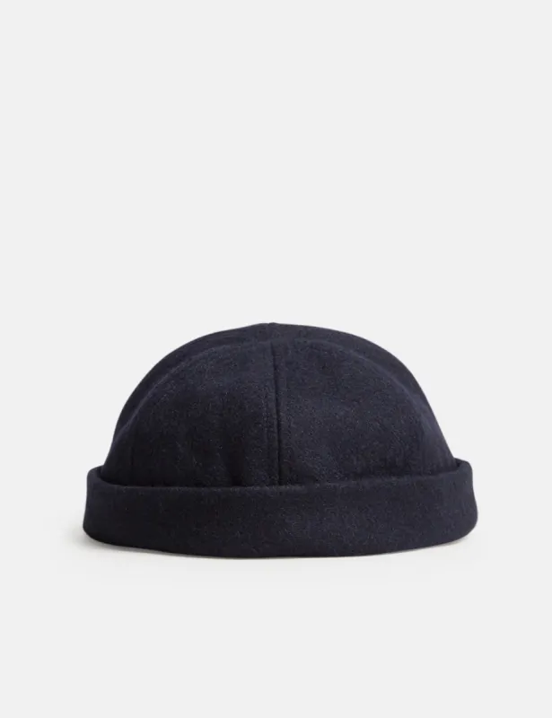 Bhode Dock Worker Hat (Wool) - Midnight Navy sold by Article London