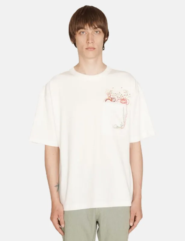 YMC Floral EMB Triple T-Shirt - White sold by Article London