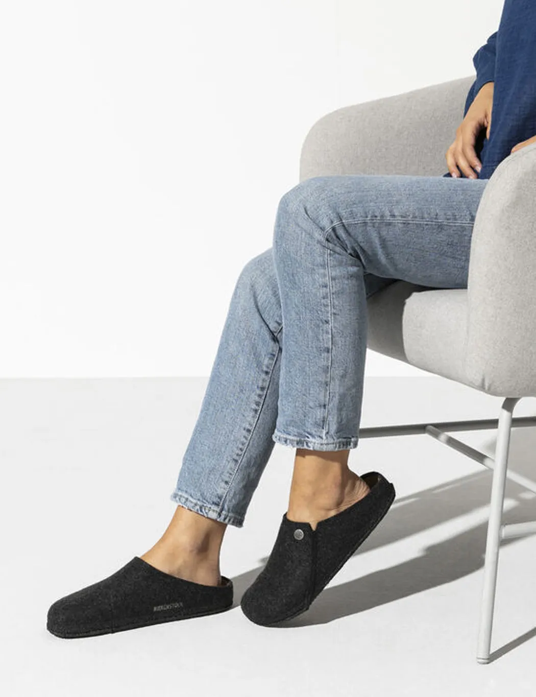 Womens Birkenstock Zermatt Slipper (Narrow) - Anthracite Grey sold by Article London product image thumbnail 3