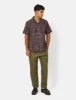 Beams Plus Open Collar Short Sleeve Shirt (Ajrak Print) - Black sold by Article London