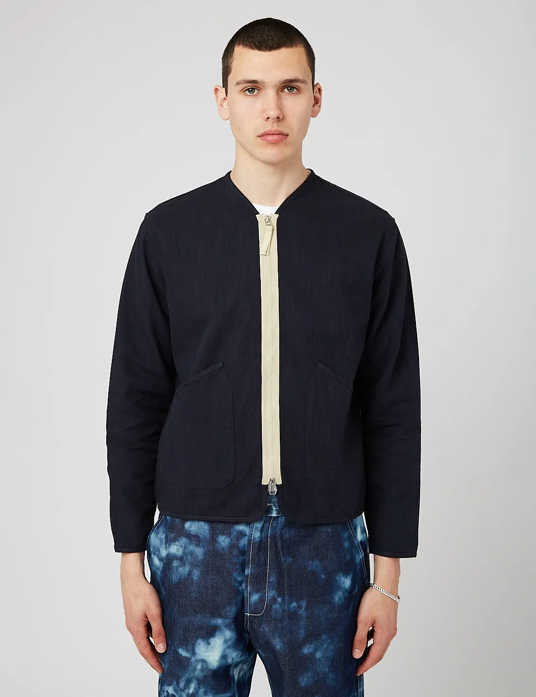 Universal Works Zip Liner Jacket - Navy Blue sold by Article London