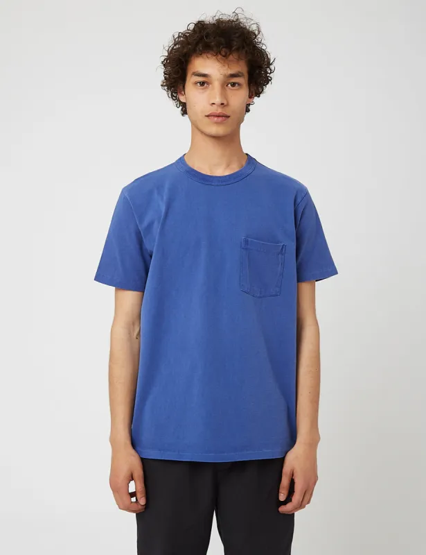 Velva Sheen Pigment Dyed USA Made T-shirt (Pocket) - Persian Blue sold by Article London