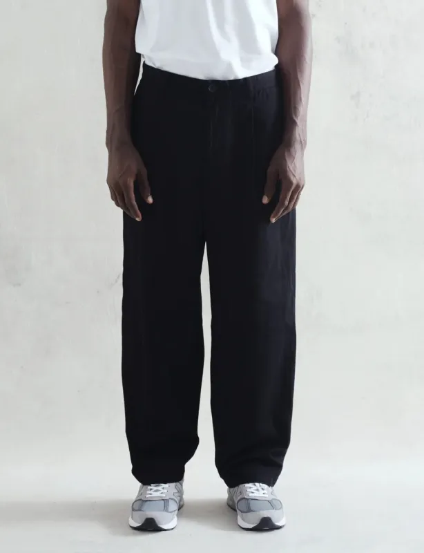 Wax London Milo Trouser (Twill) - Black sold by Article London