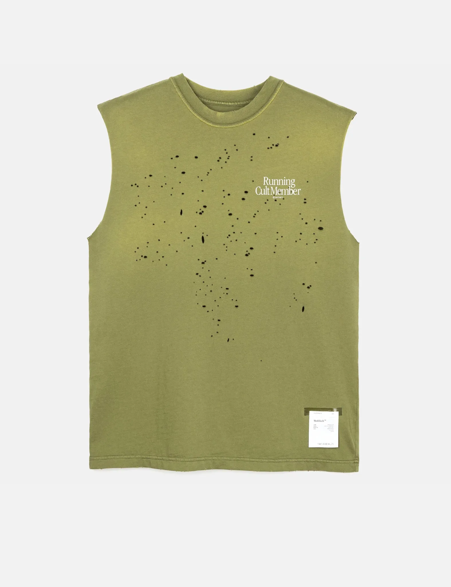 Satisfy Running MothTech Muscle Sleeveless T-Shirt (Organic) - Sun Bleached Oasis Green sold by Article London product image thumbnail 3