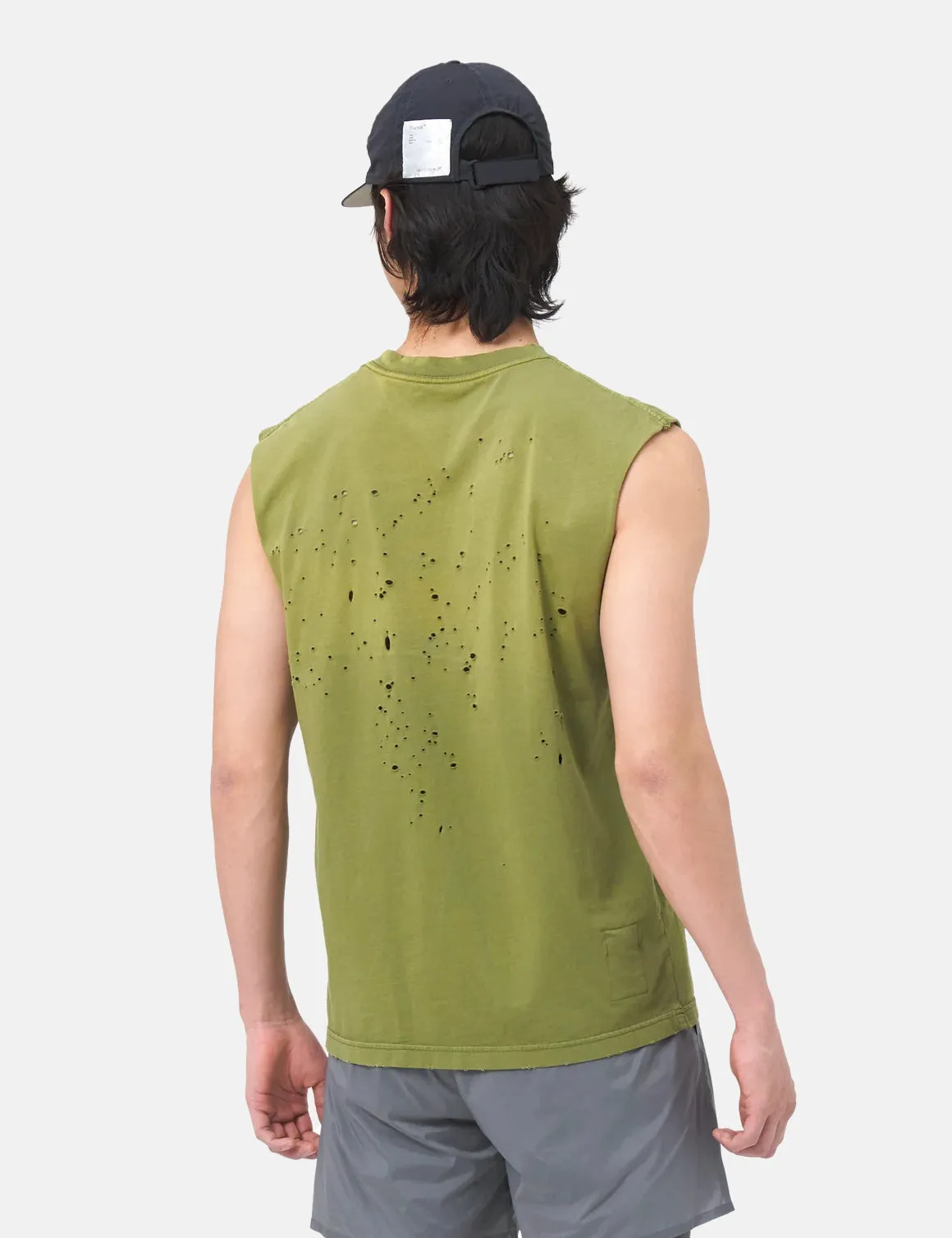 Satisfy Running MothTech Muscle Sleeveless T-Shirt (Organic) - Sun Bleached Oasis Green sold by Article London product image thumbnail 2