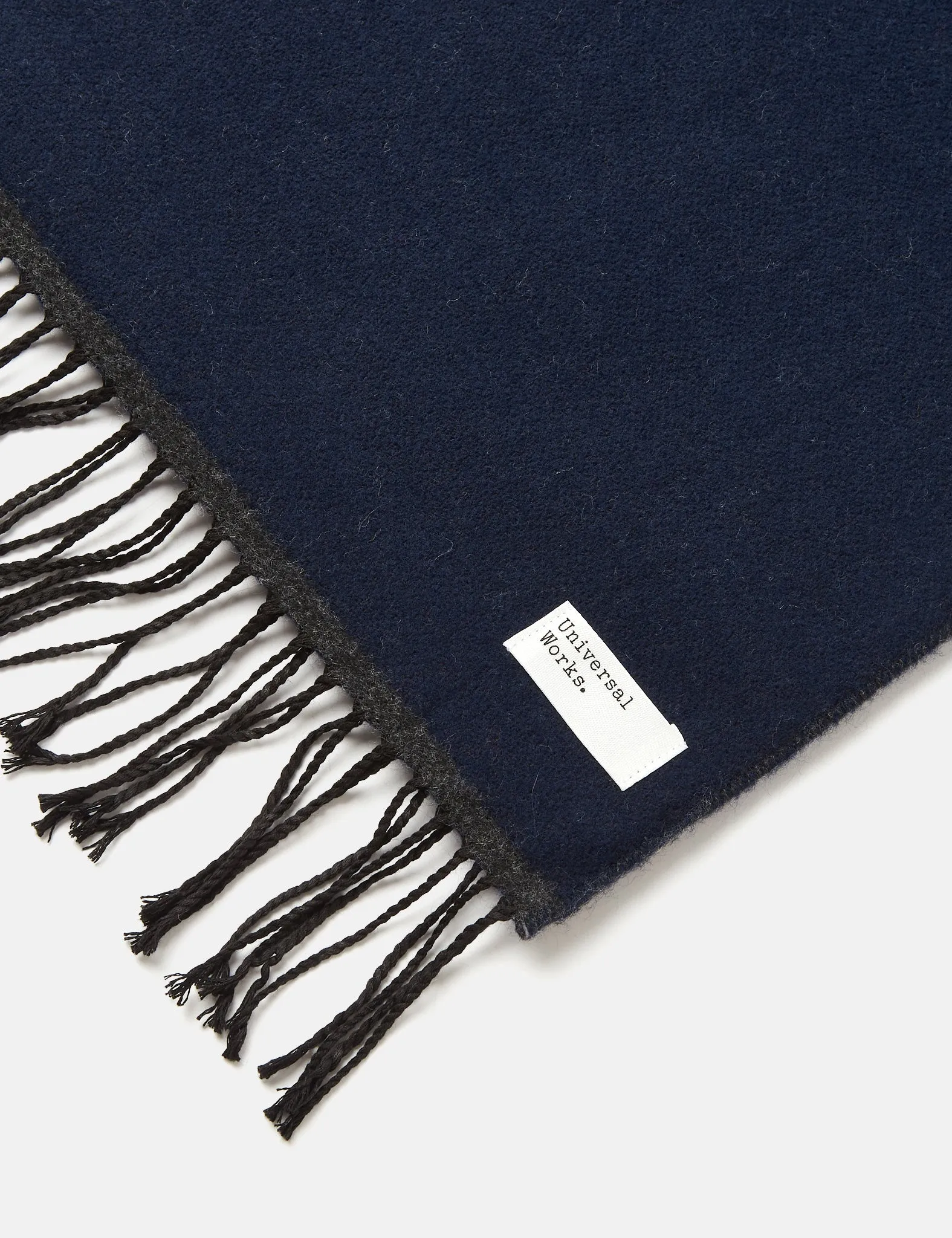 Universal Works Scarf - Navy Blue/Charcoal Grey sold by Article London product image thumbnail 2