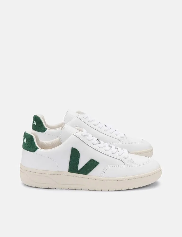 Veja V-12 Leather Trainers - Extra White/Cypress sold by Article London product image thumbnail 2