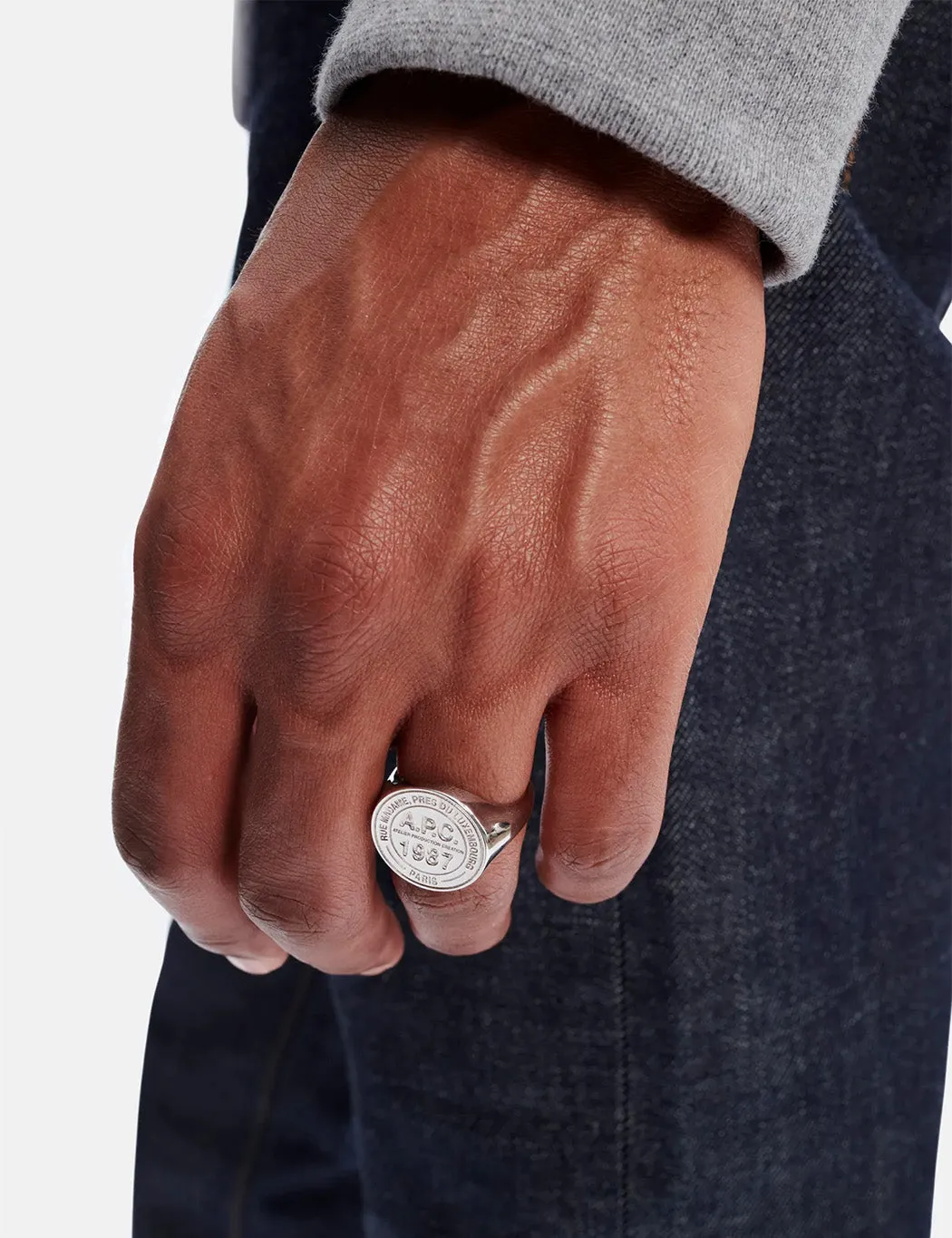 A.P.C. Stamp Ring - Silver sold by Article London product image thumbnail 2
