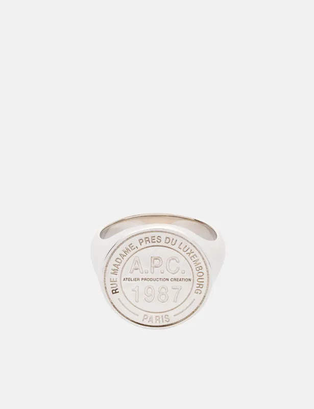 A.P.C. Stamp Ring - Silver sold by Article London
