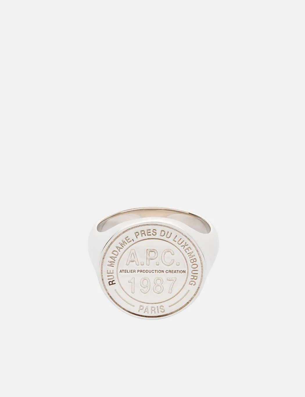 A.P.C. Stamp Ring - Silver sold by Article London