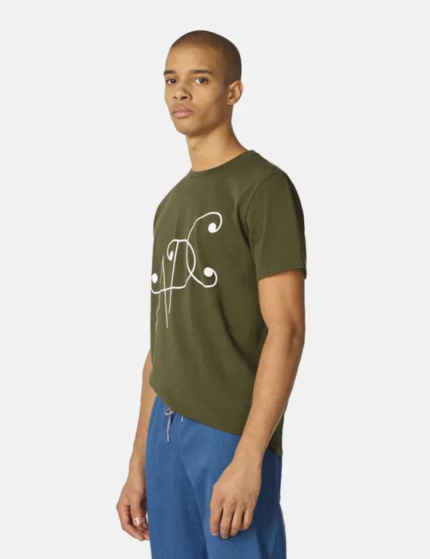 A.P.C. Ted T-Shirt - Khaki Green sold by Article London