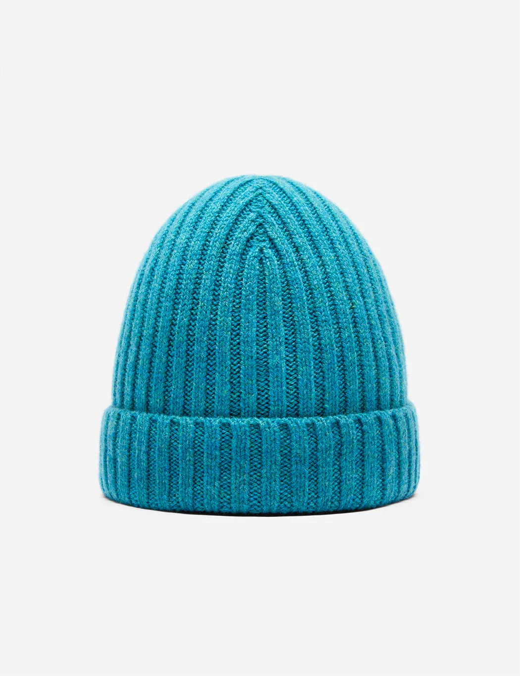 Bhode Rib Beanie Hat (Lambswool) - Barracuda Blue sold by Article London