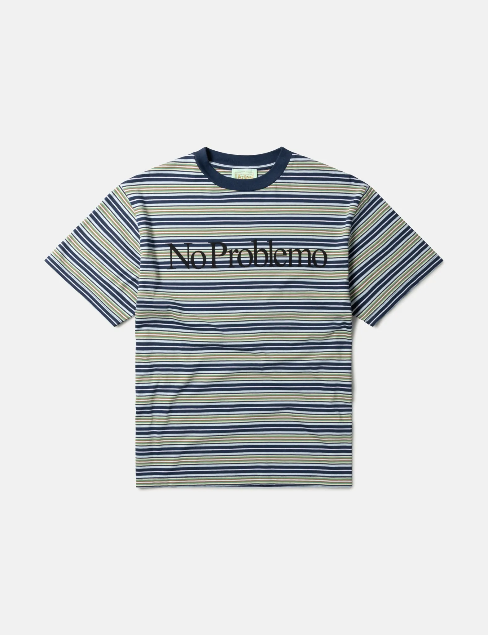Aries Striped No Problemo T-Shirt - Blue Multi sold by Article London product image thumbnail 5