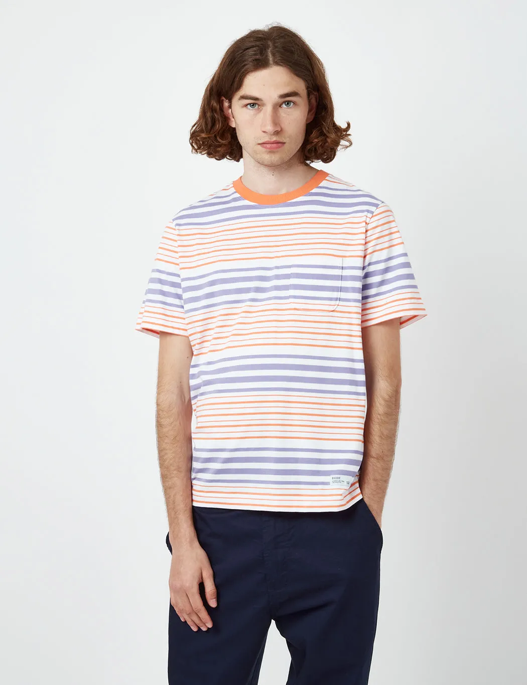 Bhode Shima Striped T-Shirt (Organic) - Hokkaido Orange sold by Article London product image thumbnail 4