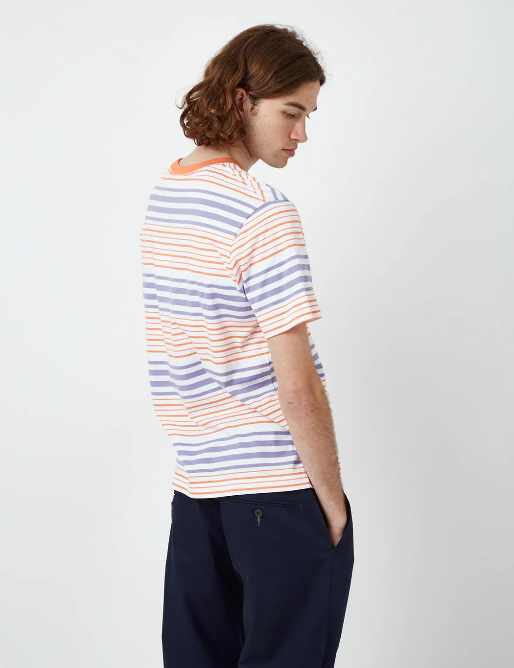 Bhode Shima Striped T-Shirt (Organic) - Hokkaido Orange sold by Article London product image thumbnail 3