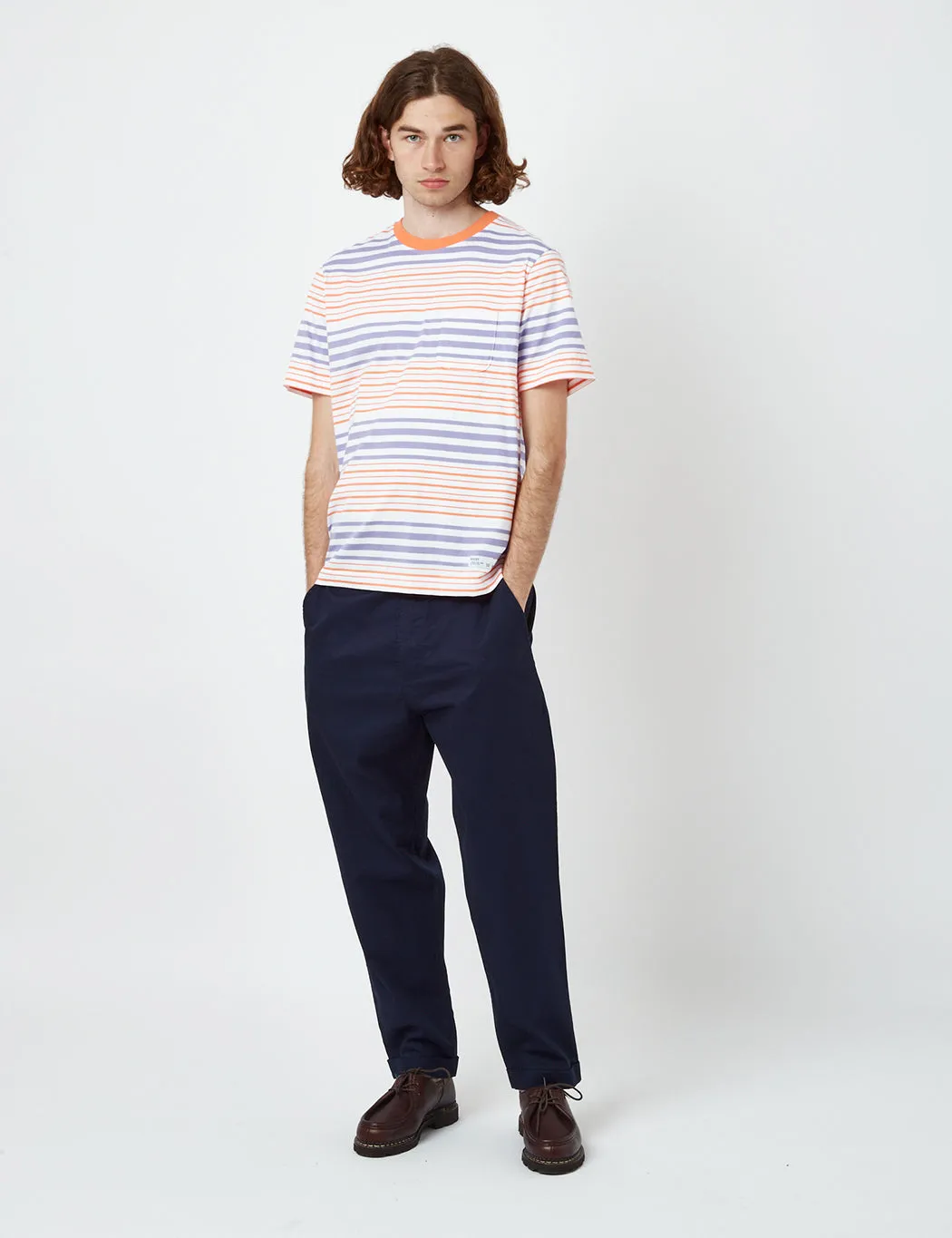 Bhode Shima Striped T-Shirt (Organic) - Hokkaido Orange sold by Article London product image thumbnail 5