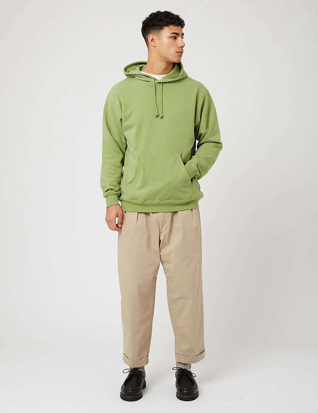 Beams Plus Hooded Sweatshirt - Green sold by Article London product image thumbnail 4