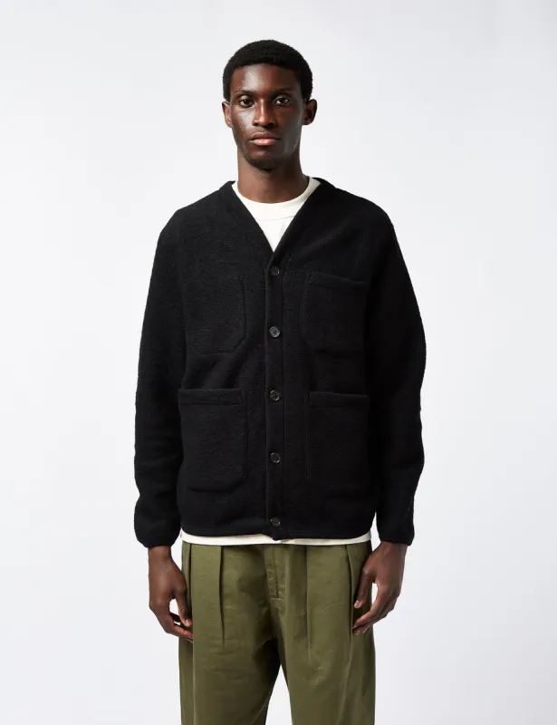 Universal Works Cardigan (Wool) - Black sold by Article London
