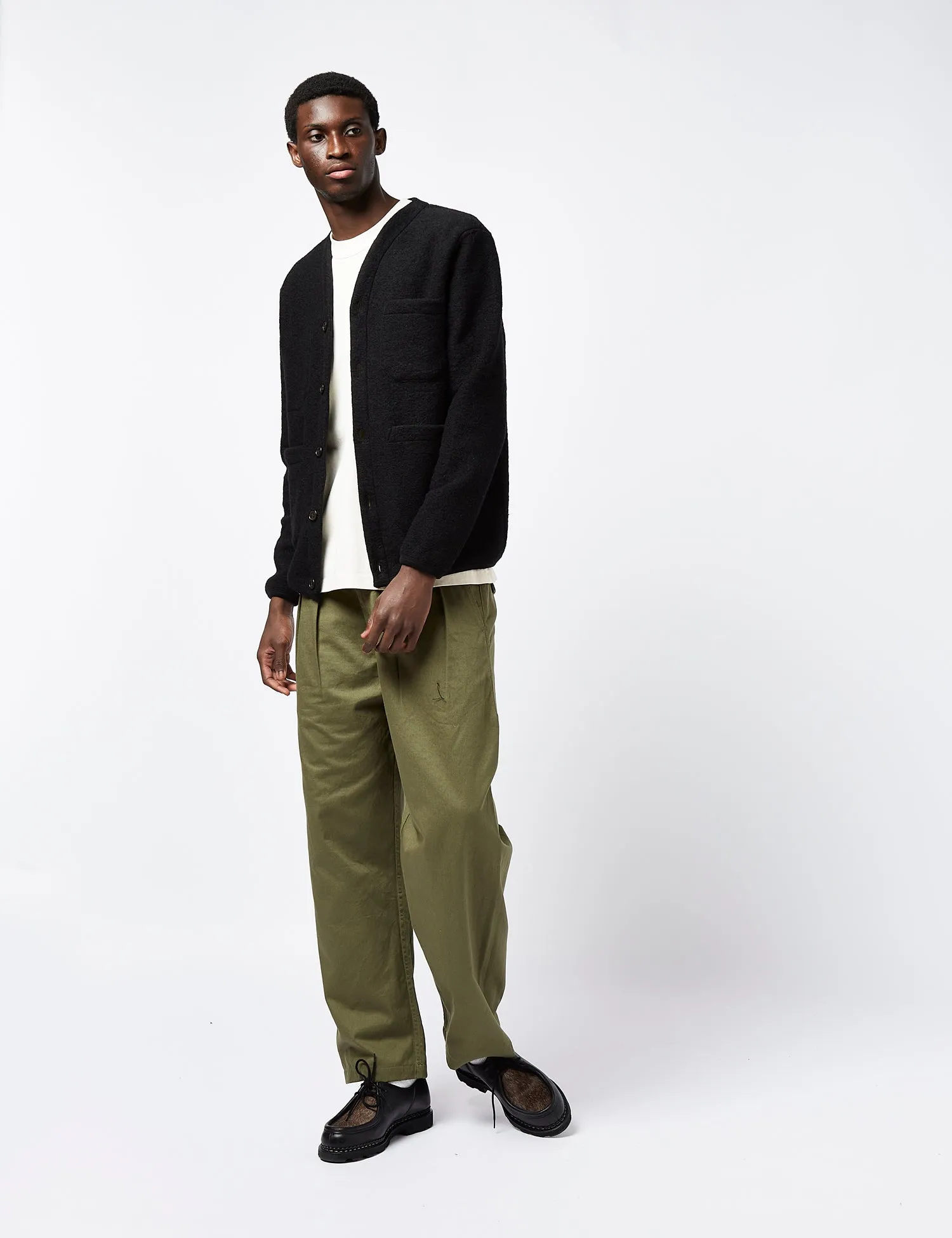 Universal Works Cardigan (Wool) - Black sold by Article London product image thumbnail 5