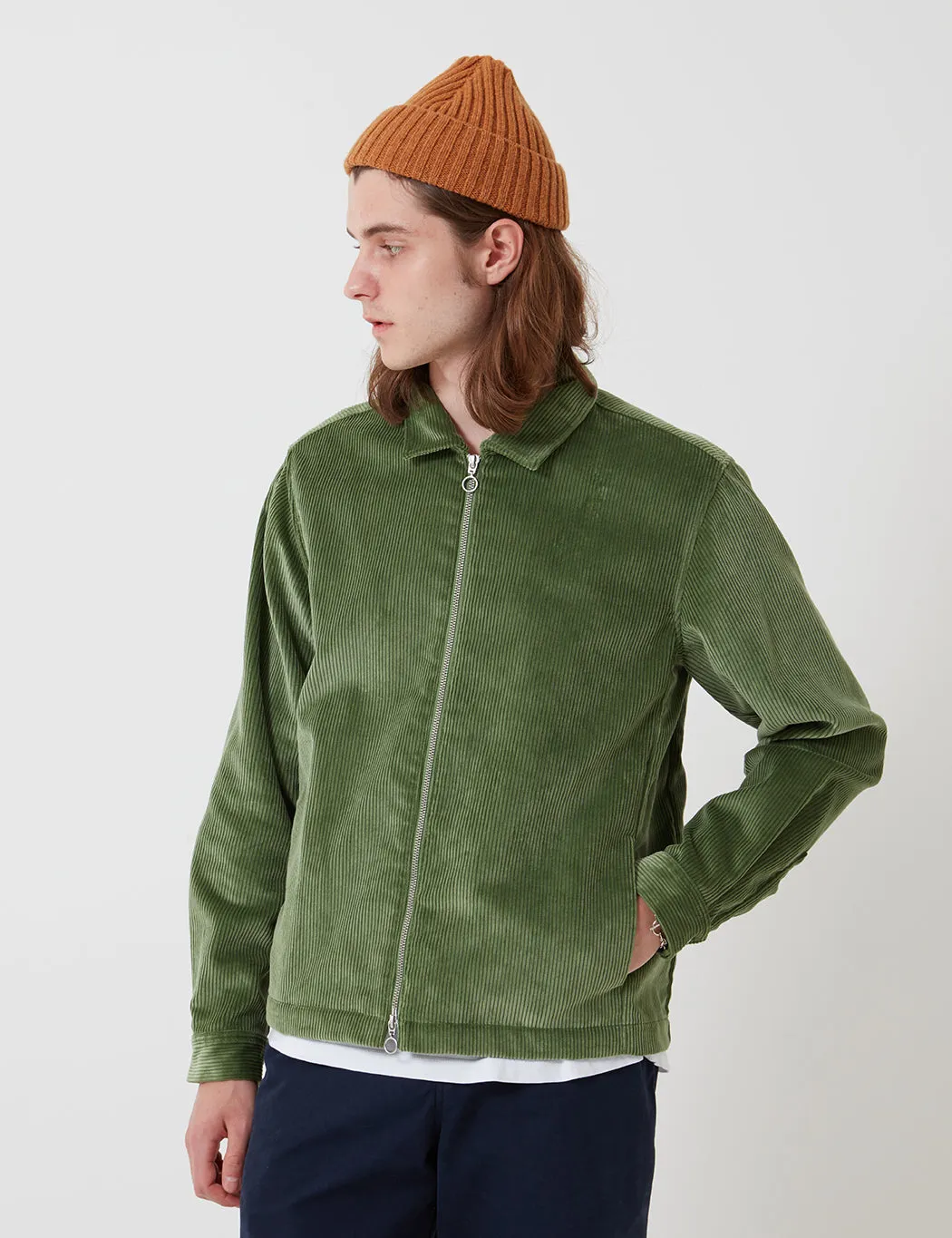 Bhode x Brisbane Moss Zip Jacket (Cord) - Sage Green sold by Article London product image thumbnail 5