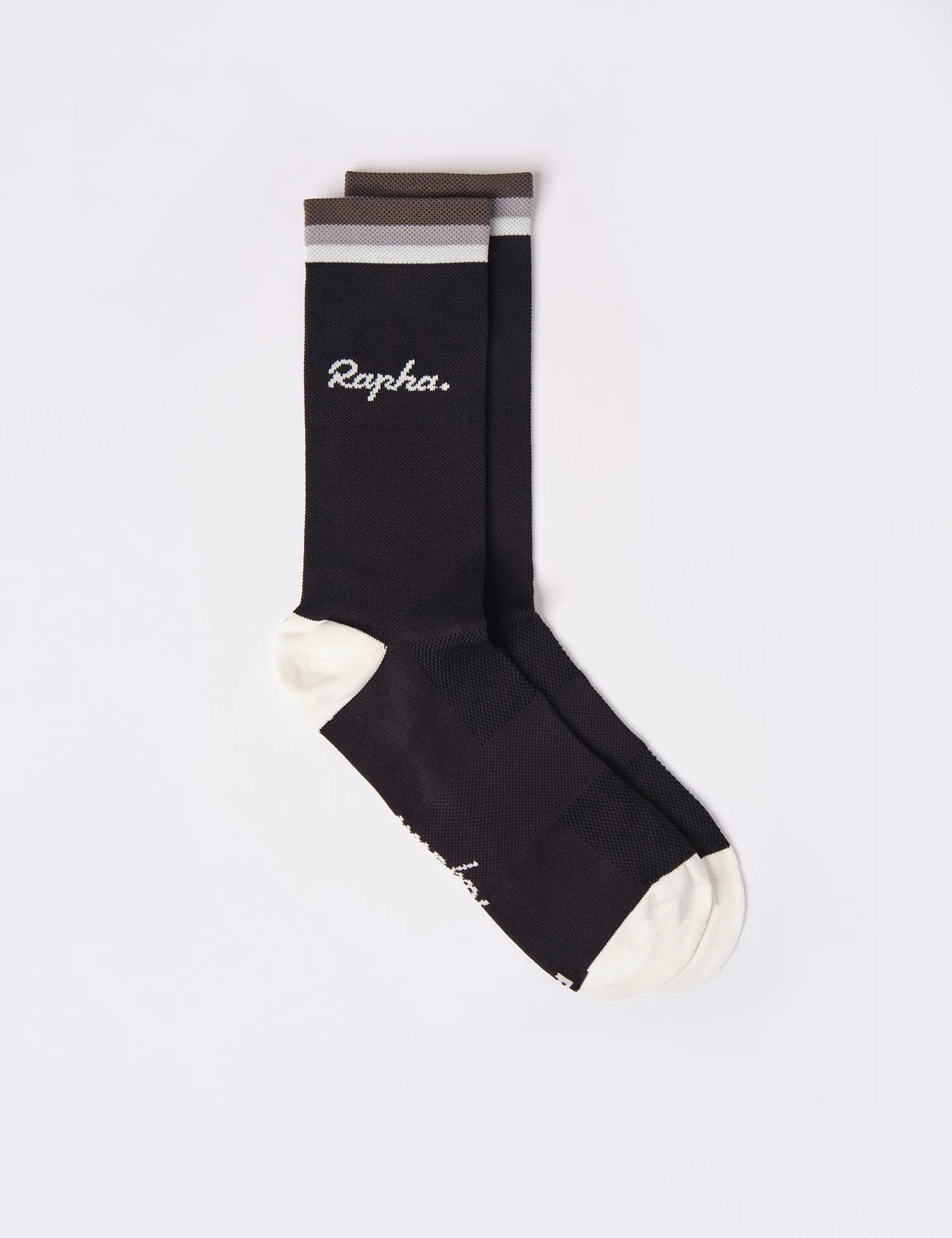 Rapha Logo Socks - Black/Grey/Carbon Grey sold by Article London
