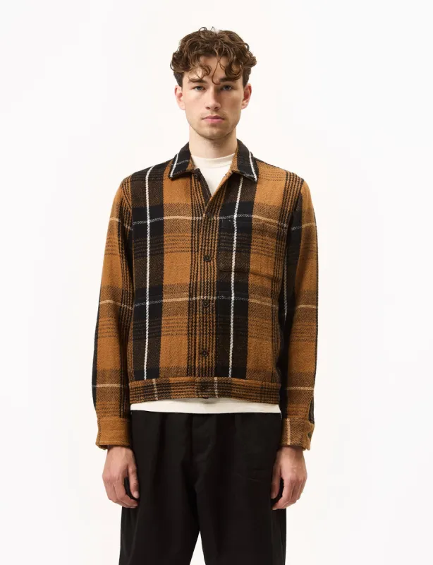 Universal Works Uniform Jacket (Earth II Check) - Brown sold by Article London