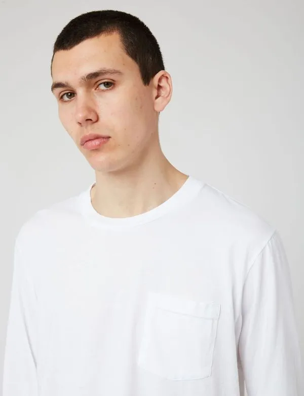 Battenwear Team Long Sleeve Pocket T-Shirt (5.5 oz.) - White sold by Article London product image thumbnail 2
