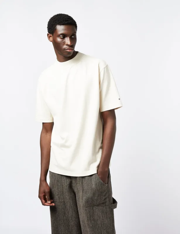 Snow Peak Heavy Mockneck T-Shirt (Recycled) - Ecru sold by Article London