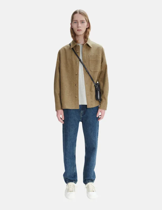 A.P.C. Basile Shirt (Recycled) - Heather Pale Khaki sold by Article London