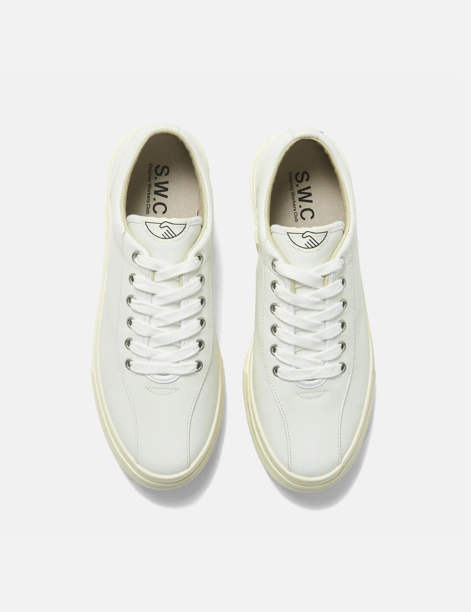 Stepney Workers Club Dellow M Trainers (Leather) - White sold by Article London product image thumbnail 3