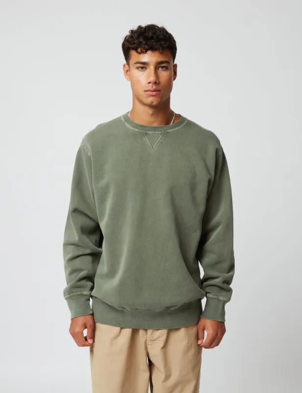 Bhode Pigment Dyed Crew Sweat (Organic/Canada Origin, 16oz) - Dusty Sage sold by Article London