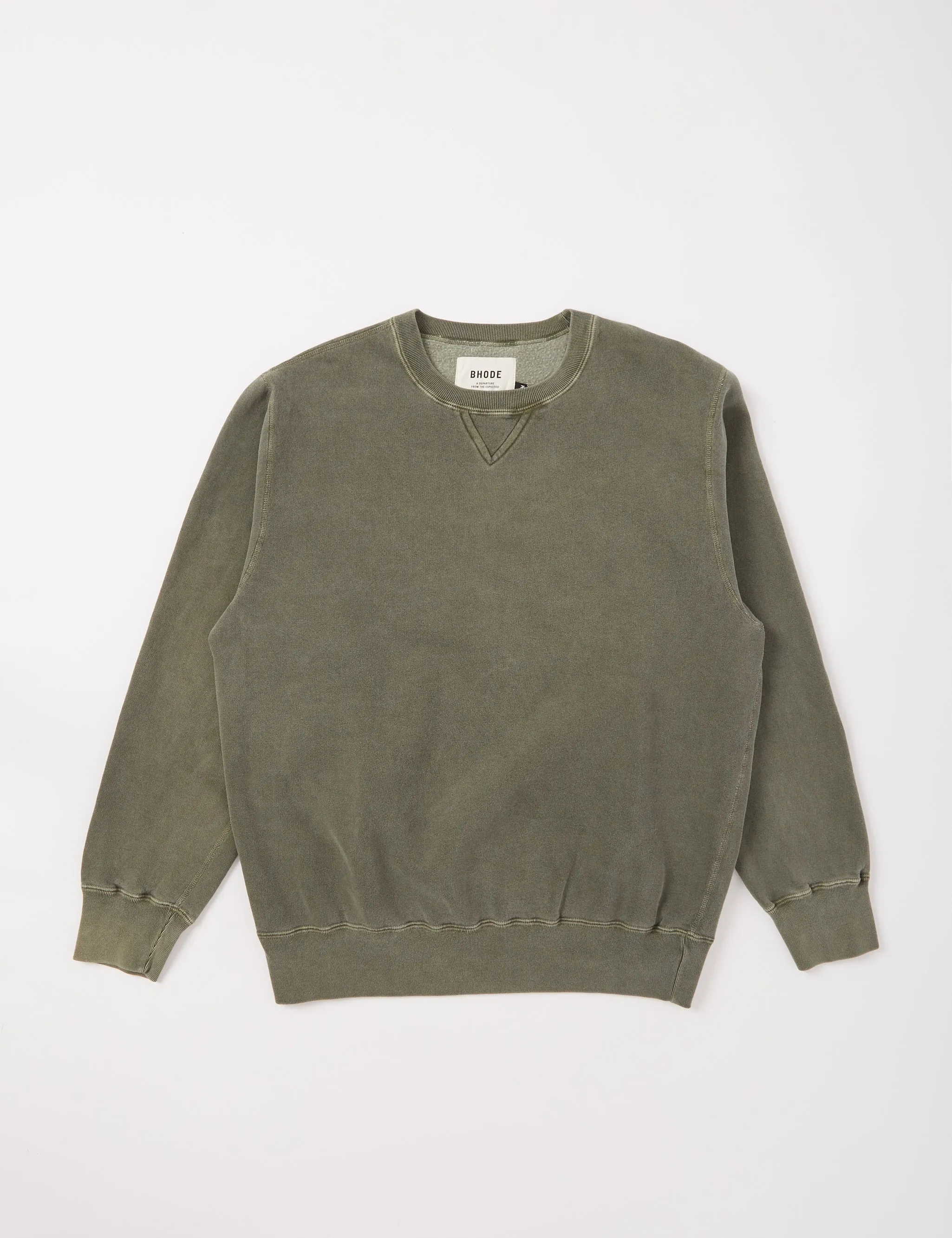 Bhode Pigment Dyed Crew Sweat (Organic/Canada Origin, 16oz) - Dusty Sage sold by Article London product image thumbnail 5