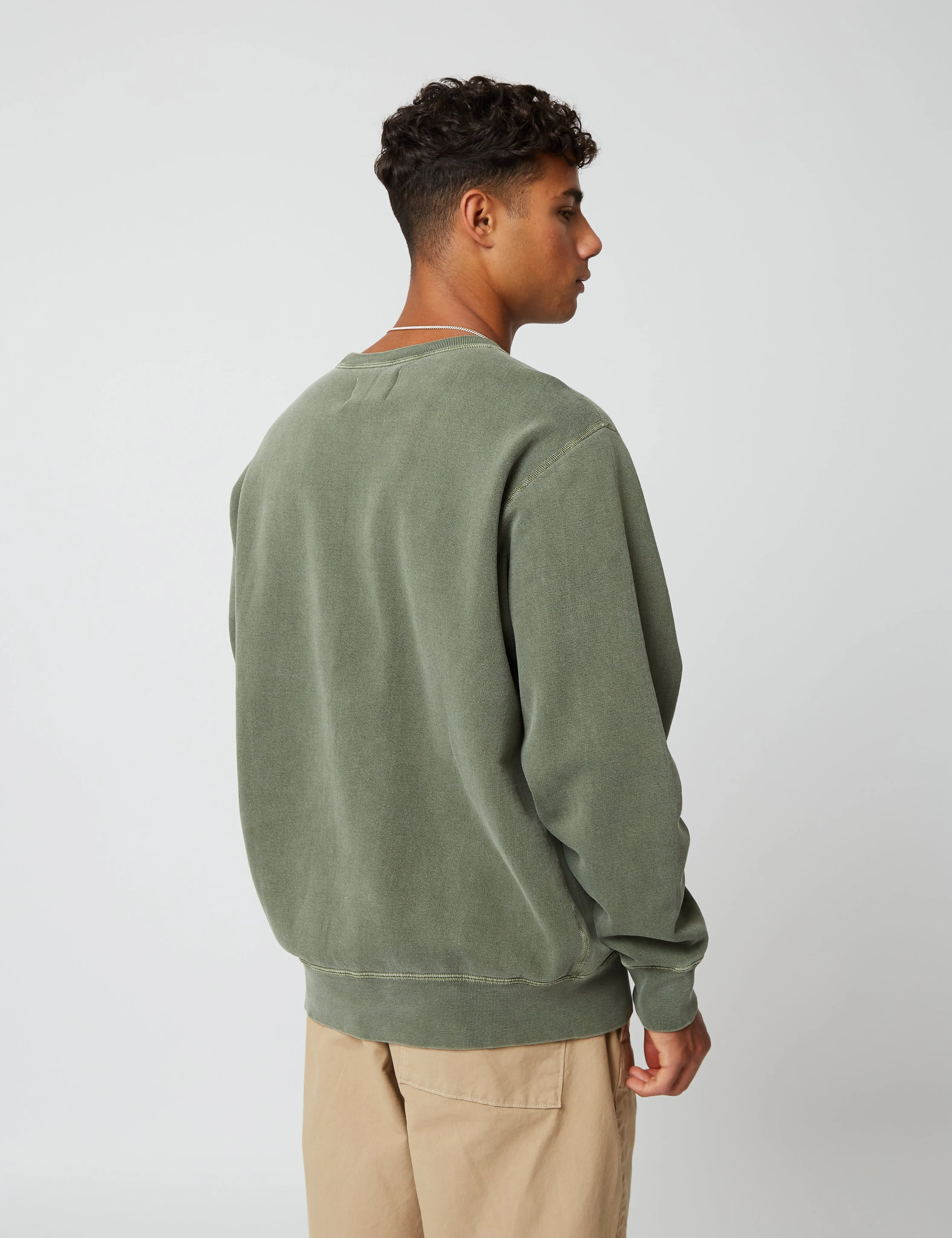 Bhode Pigment Dyed Crew Sweat (Organic/Canada Origin, 16oz) - Dusty Sage sold by Article London product image thumbnail 4