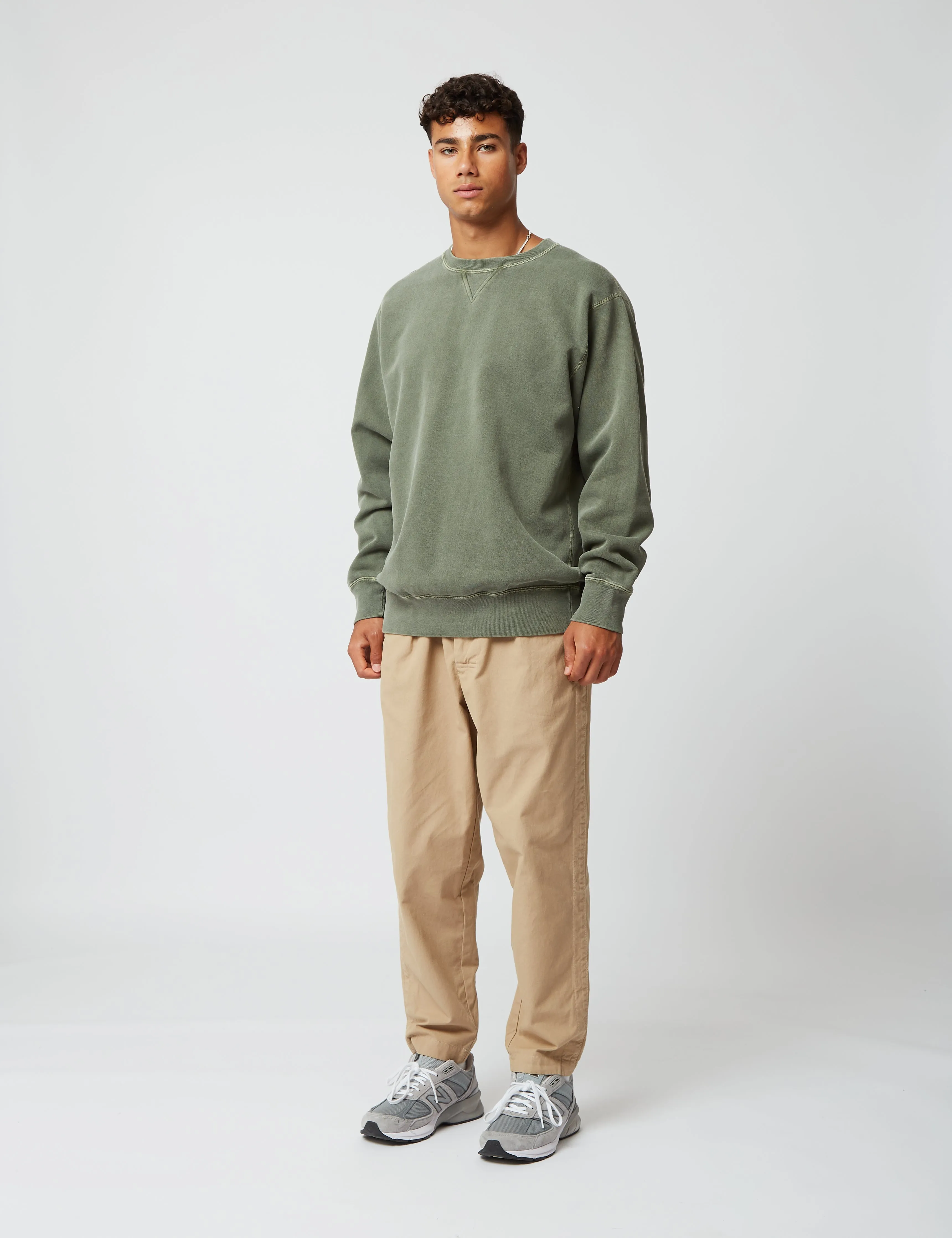 Bhode Pigment Dyed Crew Sweat (Organic/Canada Origin, 16oz) - Dusty Sage sold by Article London product image thumbnail 3