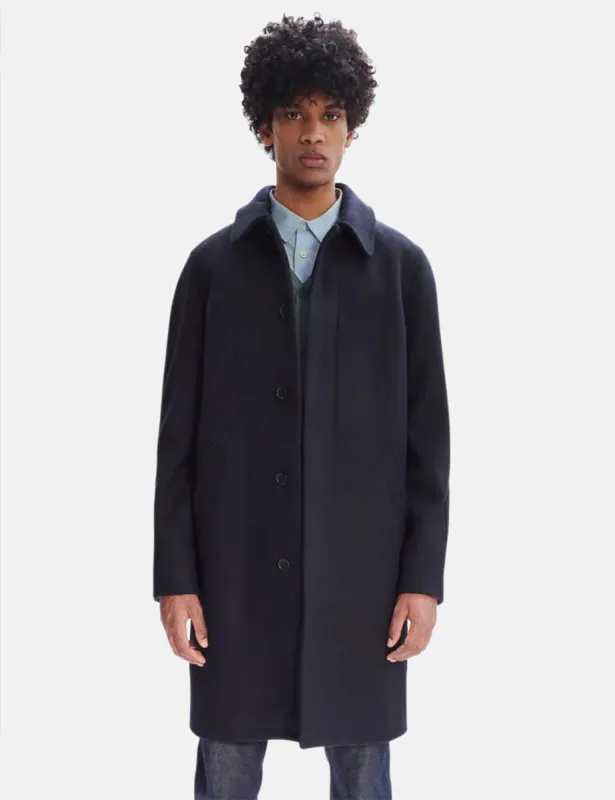 A.P.C. Auster Mac - Heathered Navy Blue sold by Article London