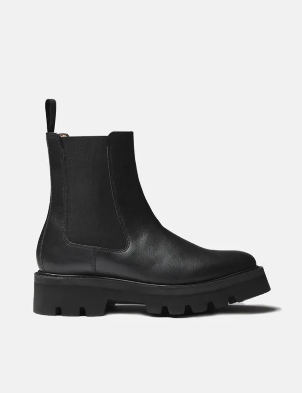 Womens Grenson Milly Chelsea Boot (Vegan Faux Leather) - Black sold by Article London