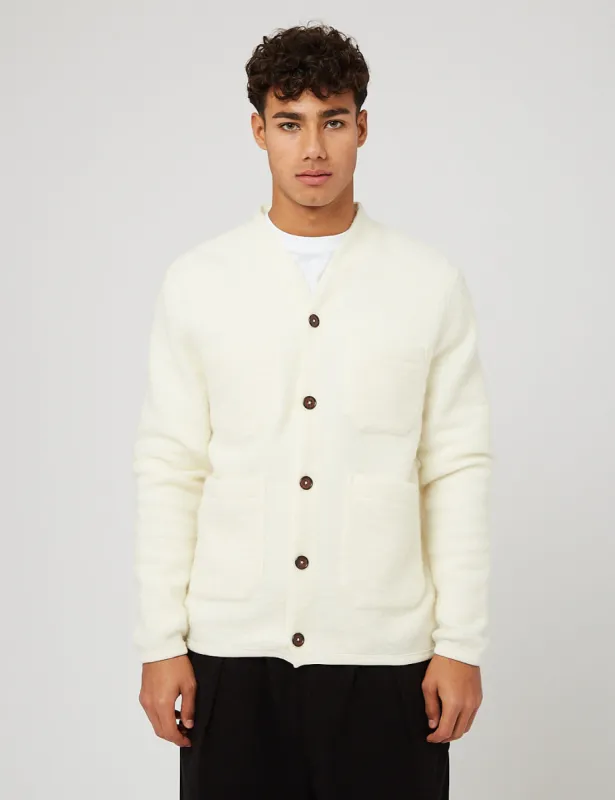 Universal Works Cardigan (Wool Fleece) - Winter White sold by Article London