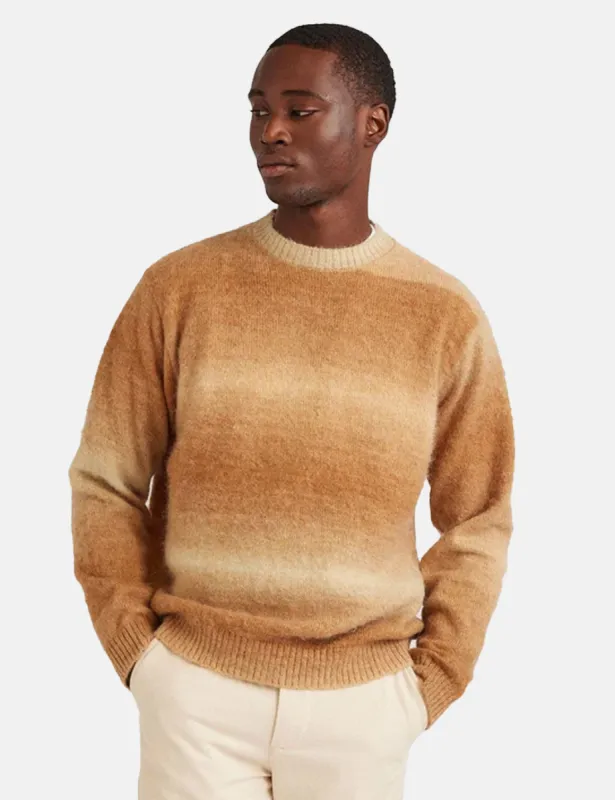 Percival Deku Gradient Crewneck Sweatshirt (Mohair) - Tan Brown sold by Article London