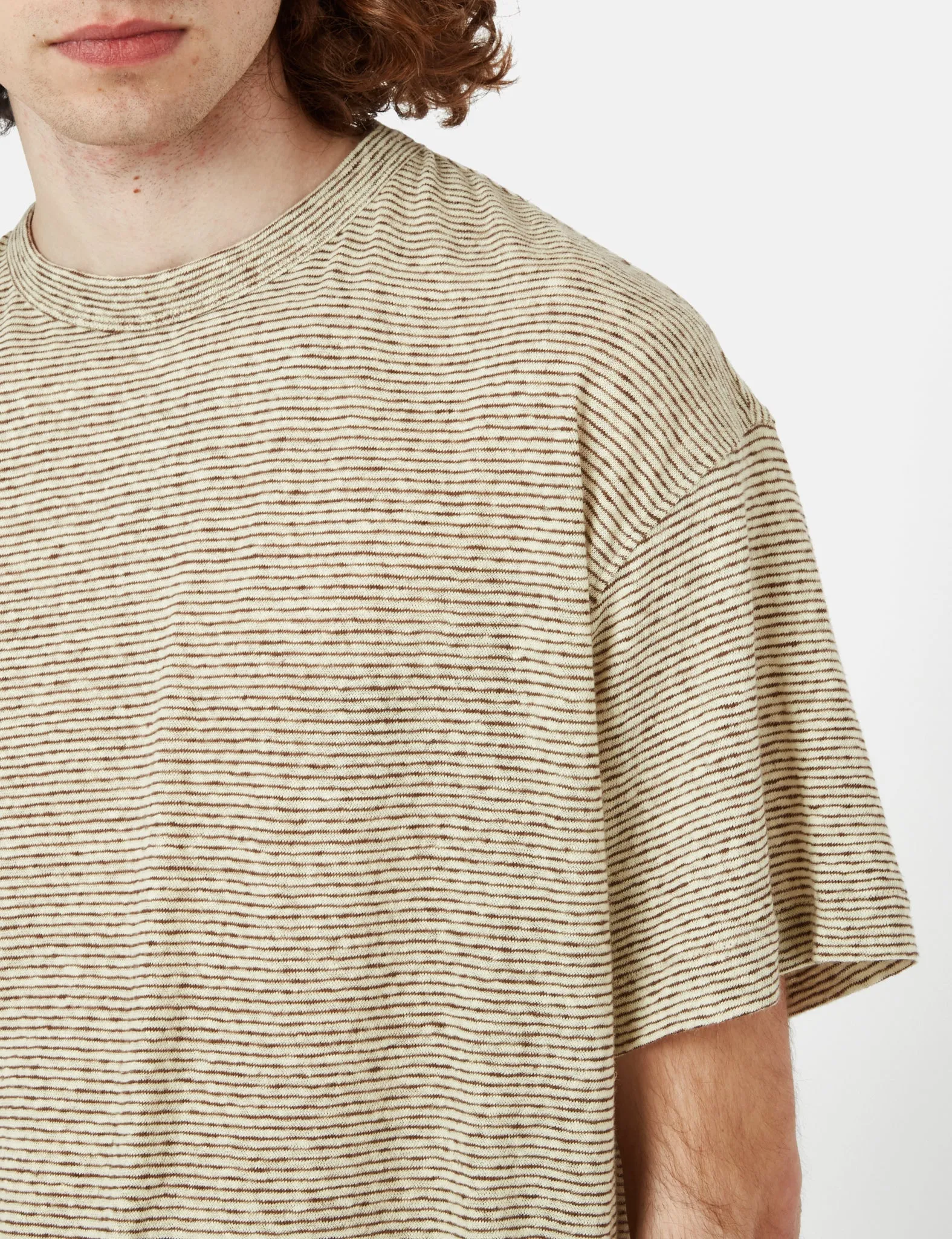 YMC Triple T-Shirt - Ecru/Brown sold by Article London product image thumbnail 2