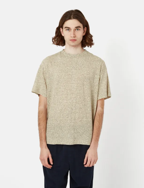 YMC Triple T-Shirt - Ecru/Brown sold by Article London